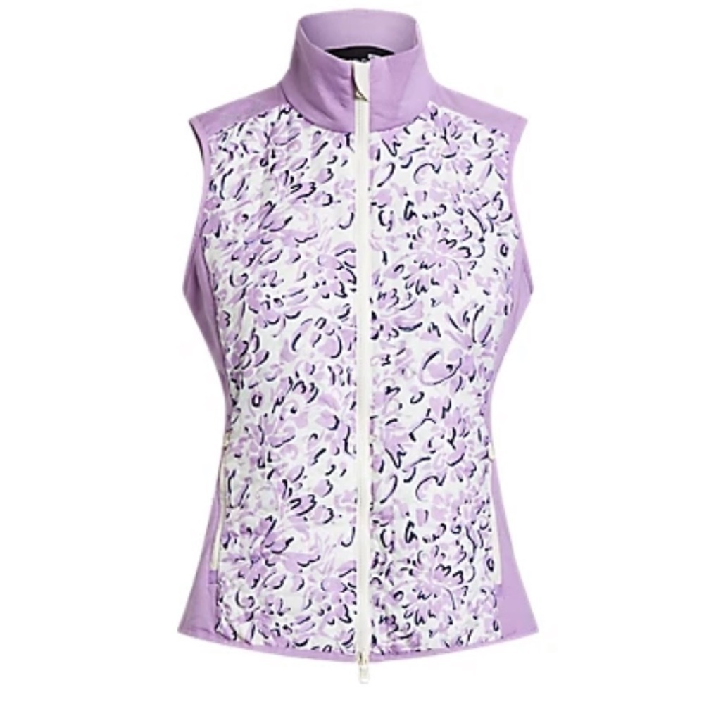 NWT Ralph Lauren RLX Golf Quilted Front Hybrid Full Zip Women's Lilac Size M